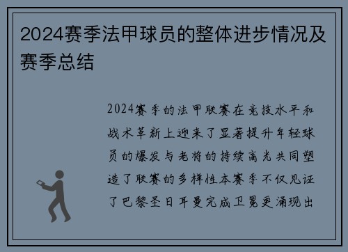 2024赛季法甲球员的整体进步情况及赛季总结